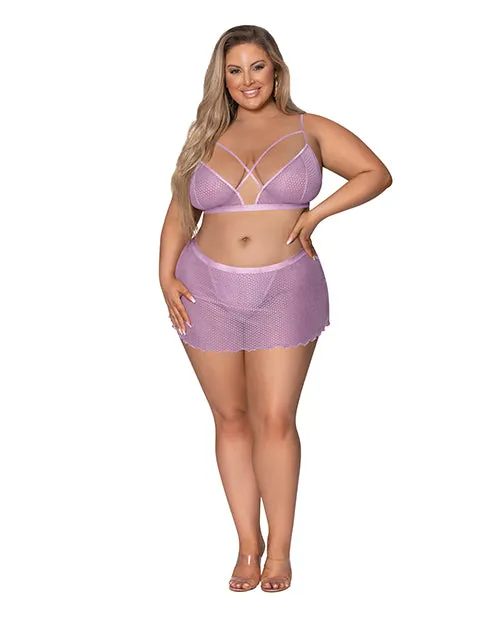 Plus Size Lilac Girl Next Door Flirty Skirt Set 2X Magic Moments Intl Plus Size