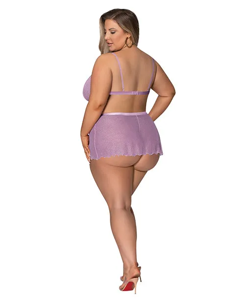 Plus Size Lilac Girl Next Door Flirty Skirt Set 2X Magic Moments Intl Plus Size