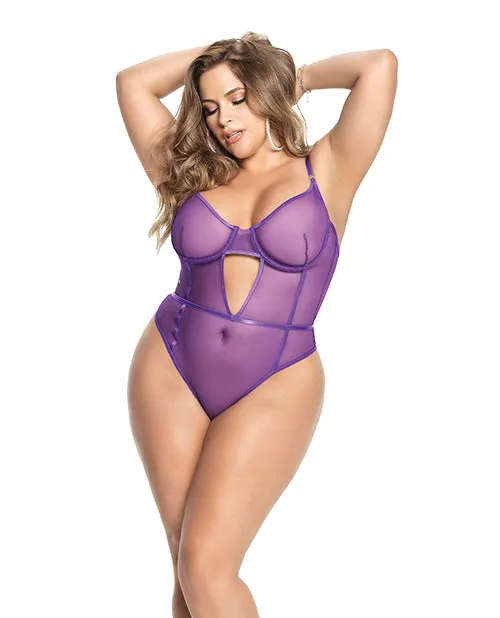 Plus Size Mapale Plus Size Midnight Romance Orchid Teddy 2X3X