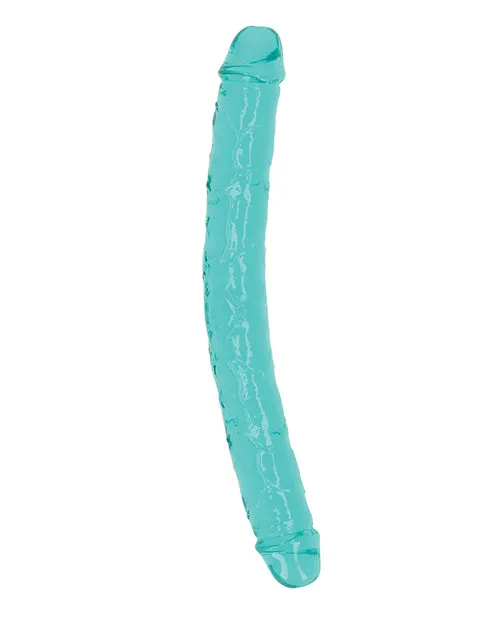 Realrock Crystal Clear 13 Double Dildo Turquoise Shots America LLC Dildos