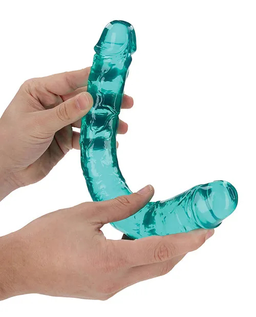 Realrock Crystal Clear 13 Double Dildo Turquoise Shots America LLC Dildos