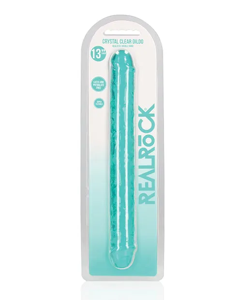 Realrock Crystal Clear 13 Double Dildo Turquoise Shots America LLC Dildos