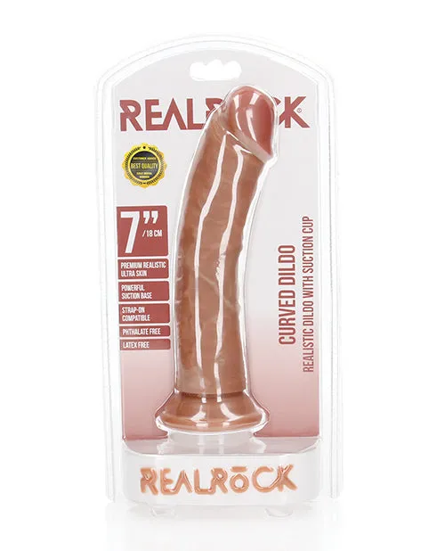 RealRock Realistic 7 Curved Dildo Tan Shots America LLC Female Sex Toys