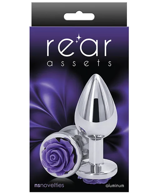 Rear Assets Medium Anal Plug Purple Rose Ns Novelties INC Anal