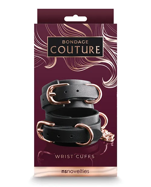 Restraints Bondage Couture Wrist Cuffs Black Ns Novelties INC