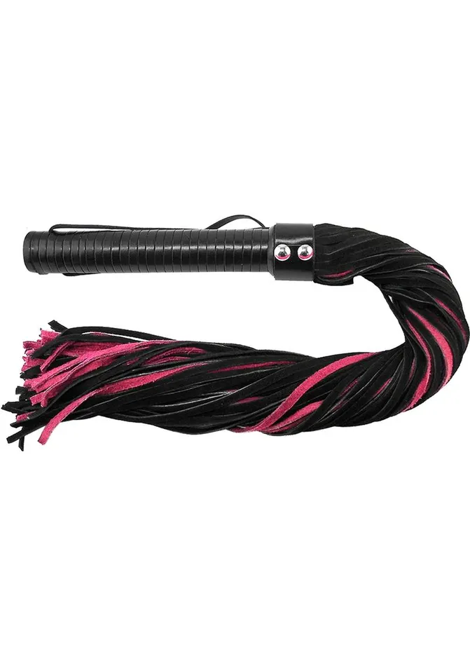 Restraints Rouge Suede Flogger with Leather Handle Rouge