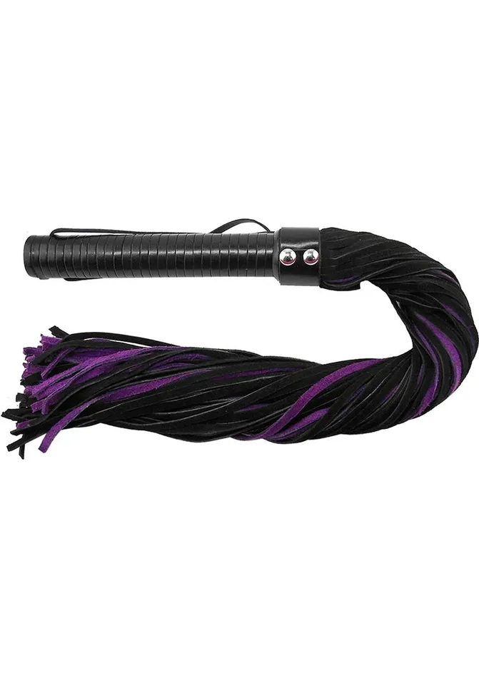 Restraints Rouge Suede Flogger with Leather Handle Rouge