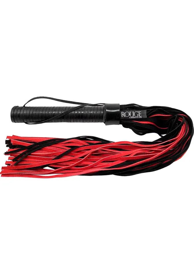 Restraints Rouge Suede Flogger with Leather Handle Rouge