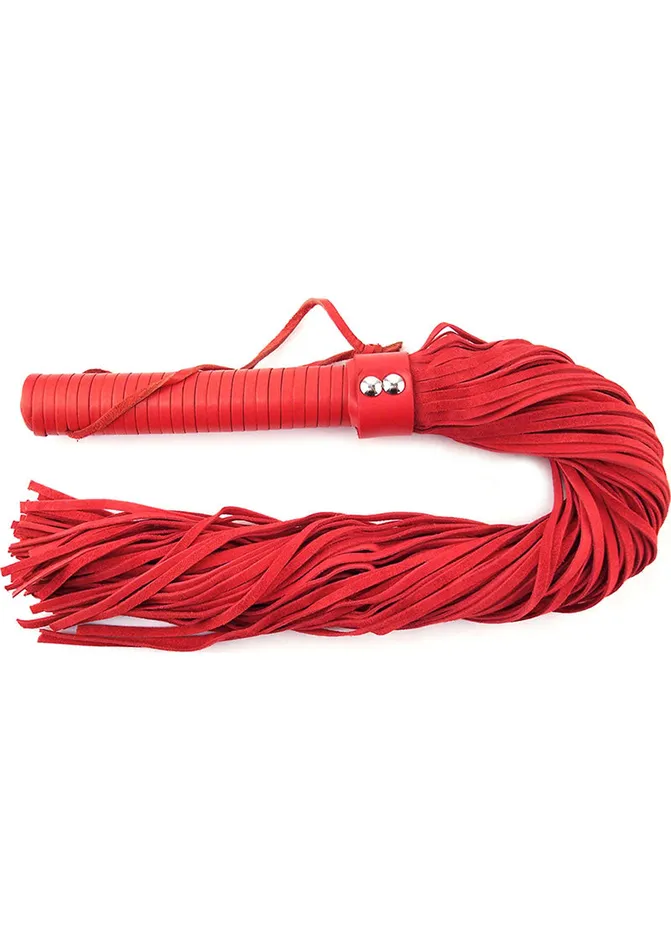 Restraints Rouge Suede Flogger with Leather Handle Rouge