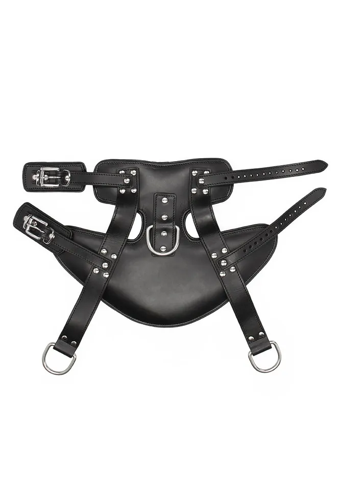 Restraints Shots America Suspension Cuffs Saddle Leather Heavy Duty Black