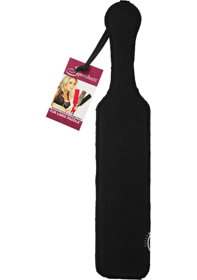 Restraints Sportsheets Sportsheets Leather Paddle with Fur