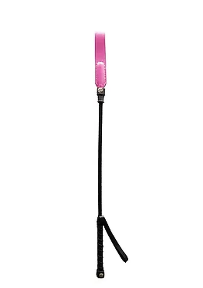 Rouge Rouge Leather Short Riding Crop with Slim Tip Male Sex Toys