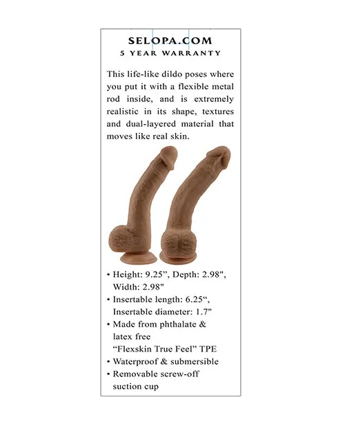 Selopa Natural Feel 7 Flexskin Dildo Dark Evolved Novelties INC Dildos