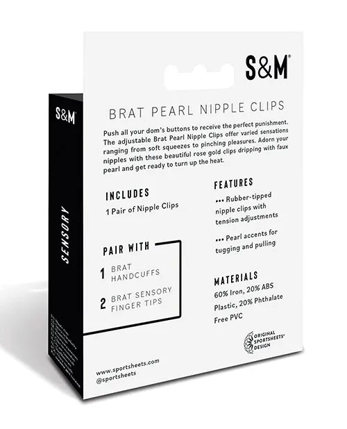 Sex Mischief Brat Pearl Nipple Clips Sportsheets International Couples