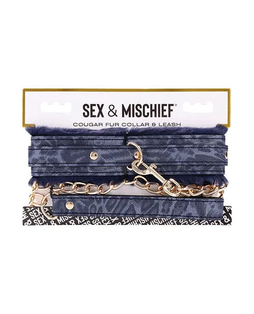 Sex Mischief Cougar Fur Collar Leash Sportsheets International Couples