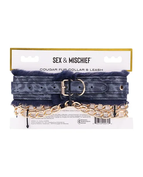 Sex Mischief Cougar Fur Collar Leash Sportsheets International Couples