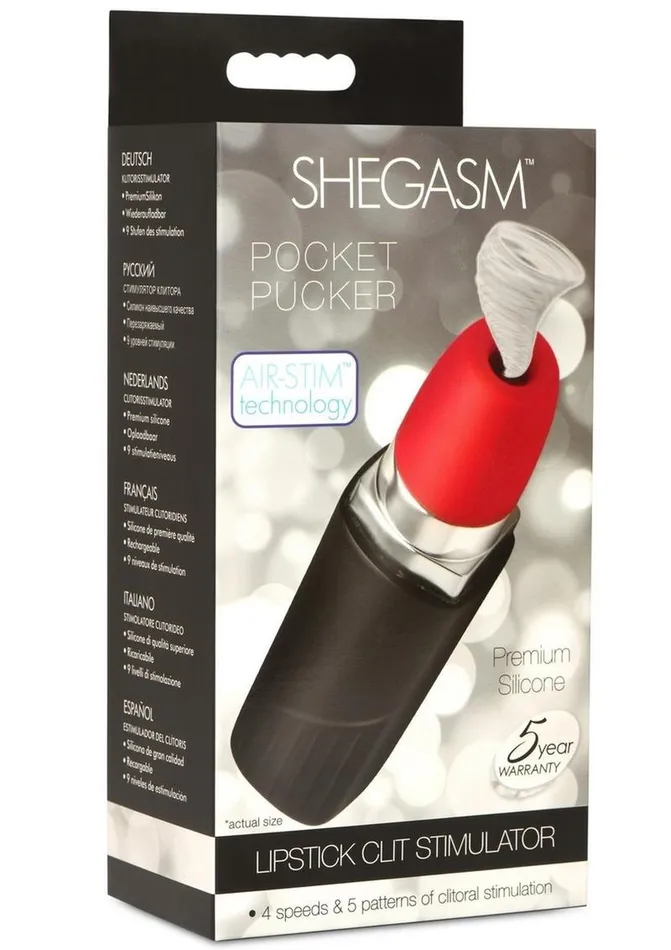 Shegasm Pocket Pucker Silicone Rechargeable Lipstick Clitoral Stimulator SHEGASM Female Sex Toys