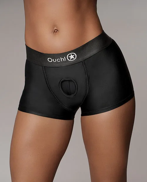 Shots America LLC Anal Shots Ouch Vibrating Strap On Boxer Black Ml