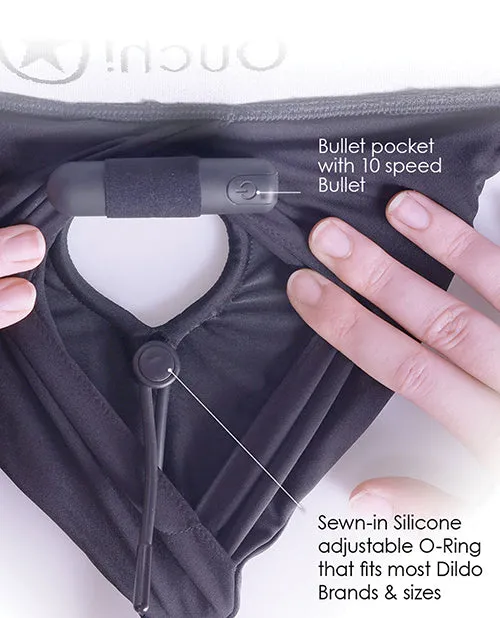 Shots America LLC Anal Shots Ouch Vibrating Strap On Boxer Black Ml