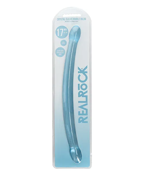 Shots America LLC Dildos Realrock Crystal Clear 17 Double Dildo Blue