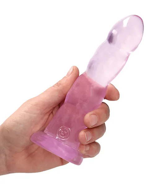 Shots America LLC Dildos Realrock Crystal Clear 7 Rippled Dildo Pink