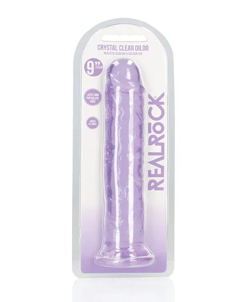 Shots America LLC Dildos RealRock Crystal Clear 9 Straight Dildo Purple