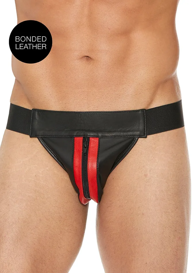 Shots America Male Sex Toys Plain Front With Zip Jock Lxl Red