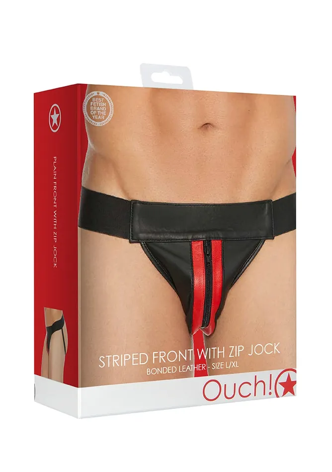 Shots America Male Sex Toys Plain Front With Zip Jock Lxl Red