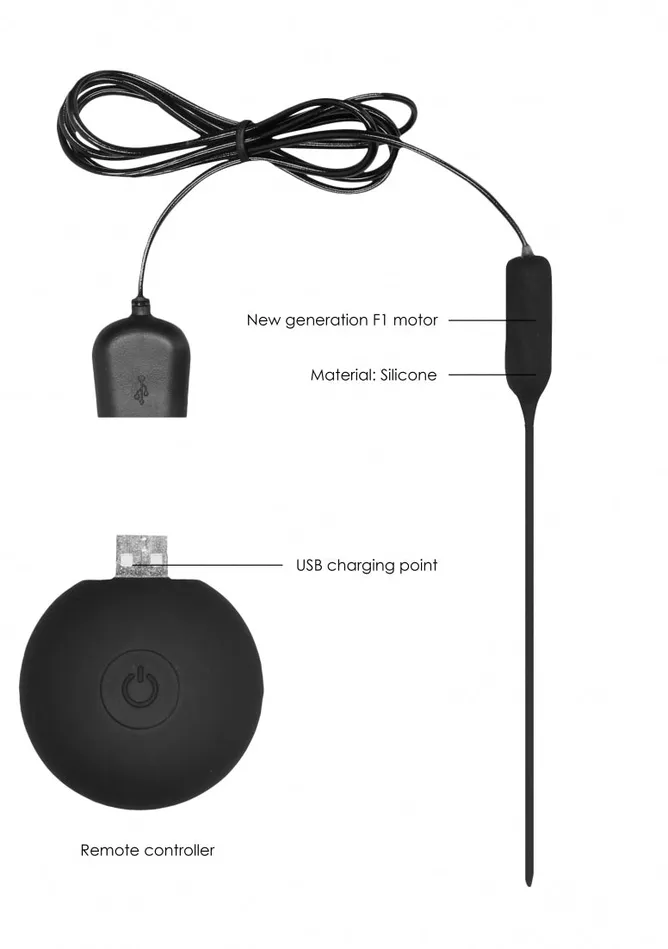 Shots America Male Sex Toys Silicone Rechargeable Vibrating Plug Remote Controlled Urethral Sounding