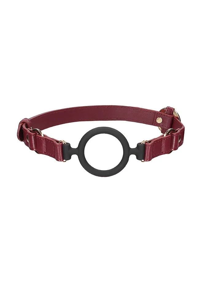 Shots America Ouch Halo Silicone Ring Gag Burgundy Couples