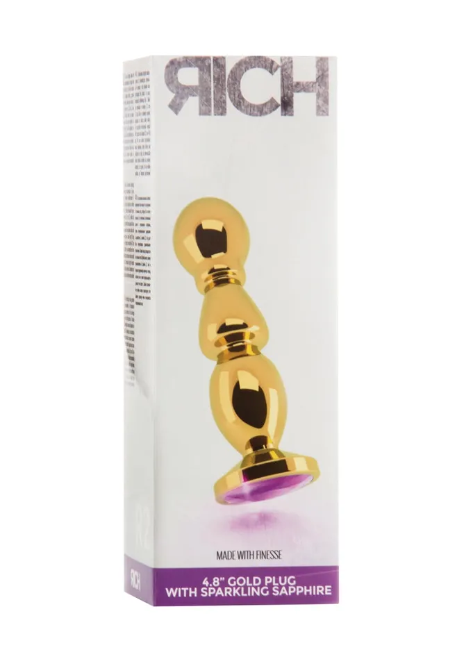 Shots America R2 Gold Plug 48 Inch Purple Sapphire Anal