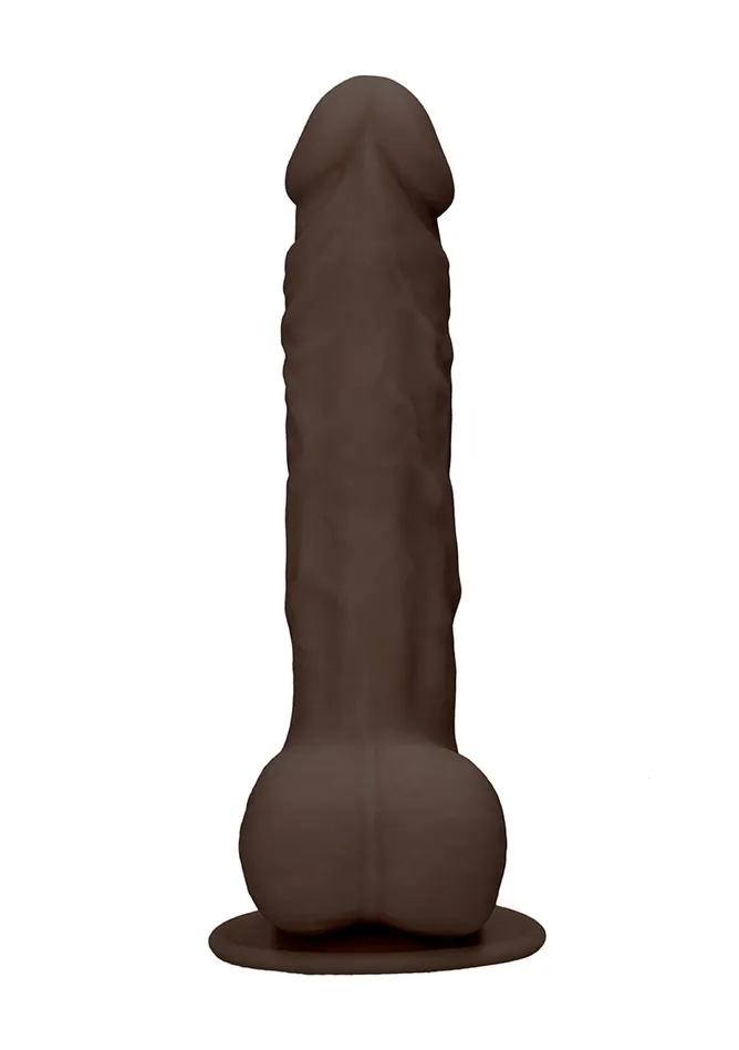 Shots America Silicone Dildo With Balls 24 Cm Brown Female Sex Toys