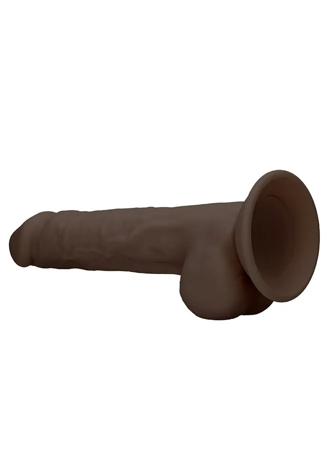 Shots America Silicone Dildo With Balls 24 Cm Brown Female Sex Toys