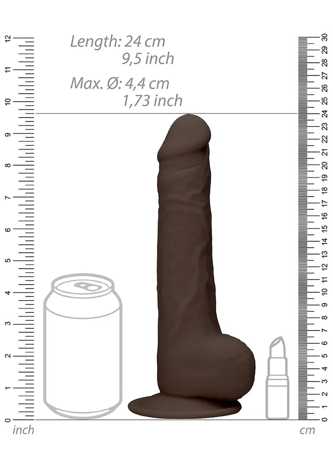 Shots America Silicone Dildo With Balls 24 Cm Brown Female Sex Toys