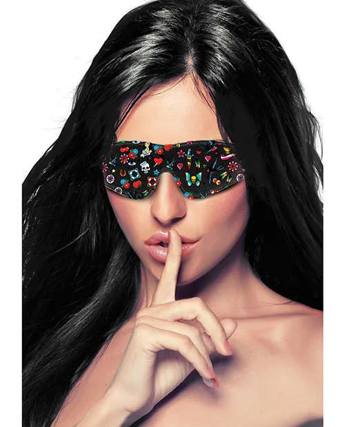 Shots Ouch Tattoo Style Printed Eye Mask Shots America LLC Dildos