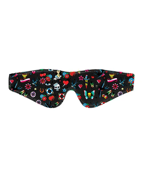 Shots Ouch Tattoo Style Printed Eye Mask Shots America LLC Dildos