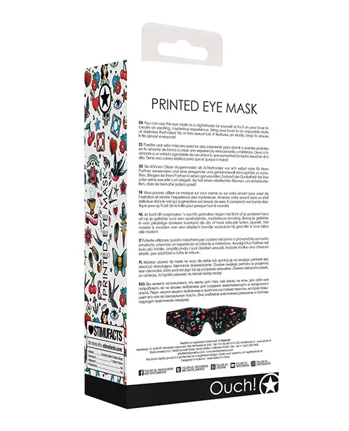 Shots Ouch Tattoo Style Printed Eye Mask Shots America LLC Dildos