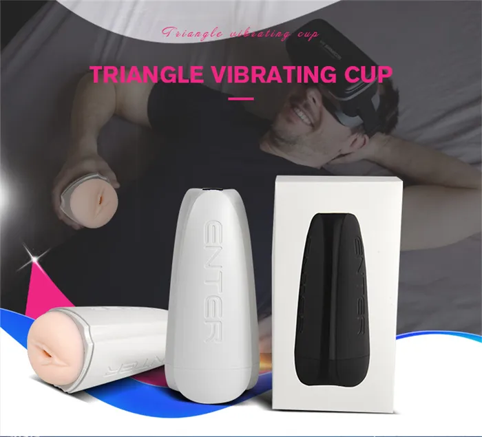 SIMU Male Sex Toys 12 Speeds Triangle Automatic Male Masturbator Soft Silicone Vagina Real Pussy Adult Vibrating Masturbation Oral Sex Toys for Men