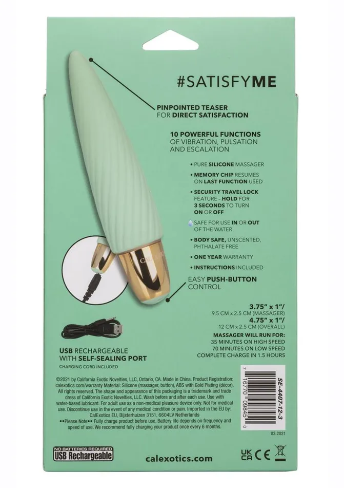 Slay Female Sex Toys Slay Satisfyme Rechargeable Silicone Bullet Vibrator