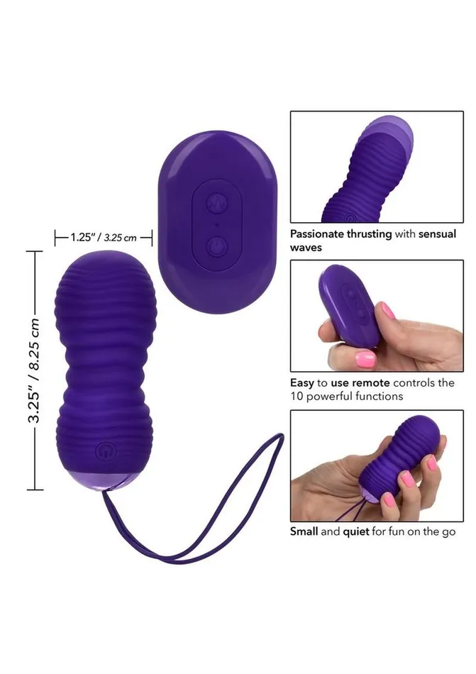 Slay Thrustme Silicone Rechargeable Thrusting Rotating Vibrator with Remote Slay Female Sex Toys