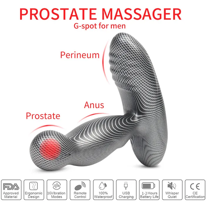 Sorlove Male Sex Toys Heating Prostate Massager Carbon Fiber Pattern 3 Rotation 16 Vibration