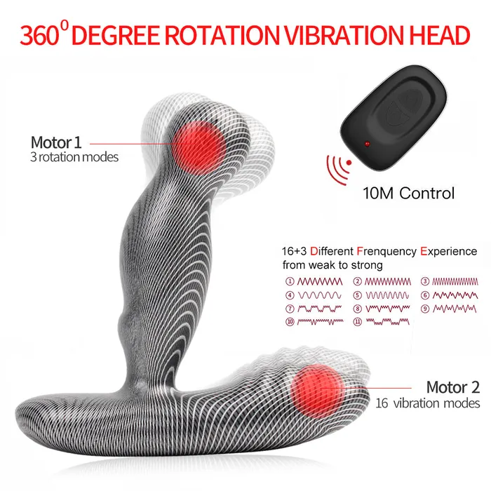 Sorlove Male Sex Toys Heating Prostate Massager Carbon Fiber Pattern 3 Rotation 16 Vibration