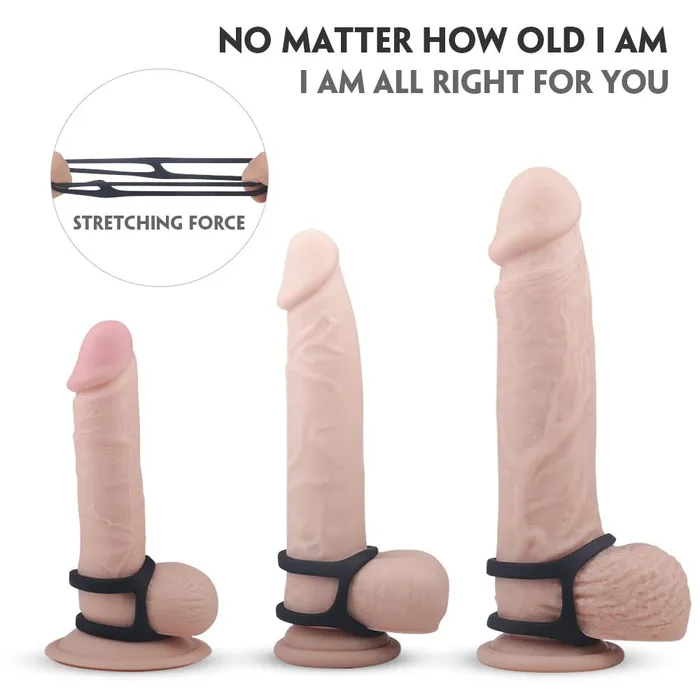 Sorlove Male Sex Toys Longer Harder Silicone Dual Penis Ring Erection Enhancing Sex Toy