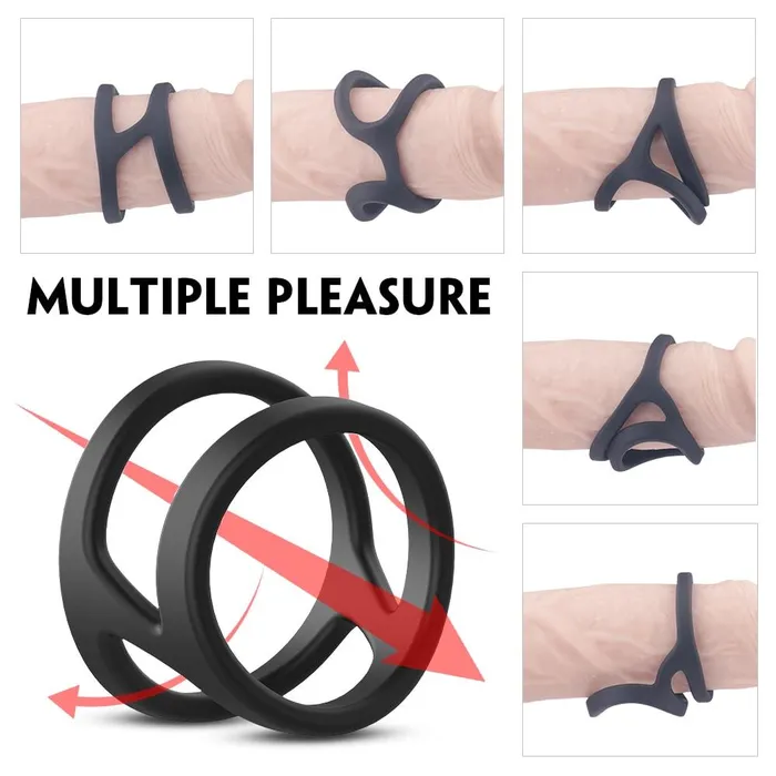 Sorlove Male Sex Toys Longer Harder Silicone Dual Penis Ring Erection Enhancing Sex Toy