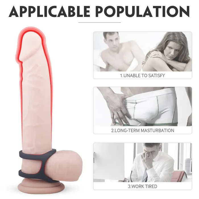 Sorlove Male Sex Toys Longer Harder Silicone Dual Penis Ring Erection Enhancing Sex Toy