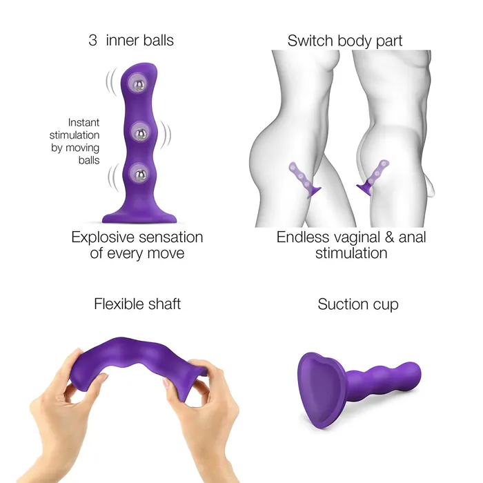 StrapOnMe Female Sex Toys StrapOnMe Geisha Ball Dildo XL Purple