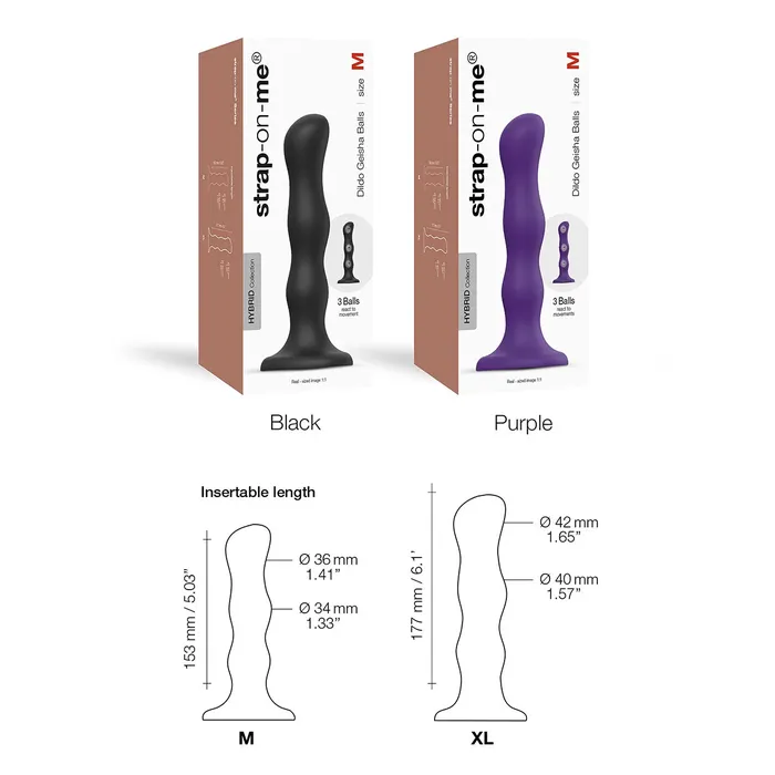 StrapOnMe Female Sex Toys StrapOnMe Geisha Ball Dildo XL Purple