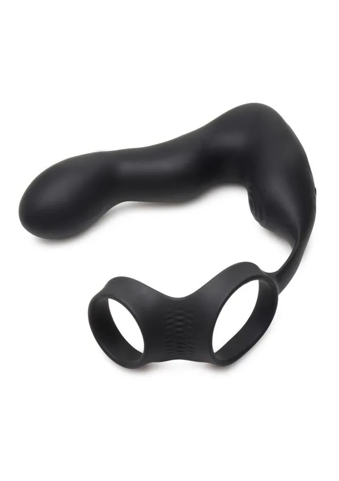 SWELL Male Sex Toys Swell Rechargeable Silicone Inflatable 10x Vibrating Prostate Plug with Cock and Ball Ring and Remote Control