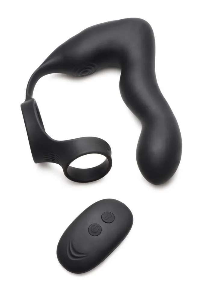 SWELL Male Sex Toys Swell Rechargeable Silicone Inflatable 10x Vibrating Prostate Plug with Cock and Ball Ring and Remote Control