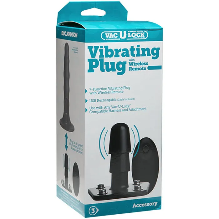 VacULock Vibrating Remote Plug w Snaps Doc Johnson Female Sex Toys